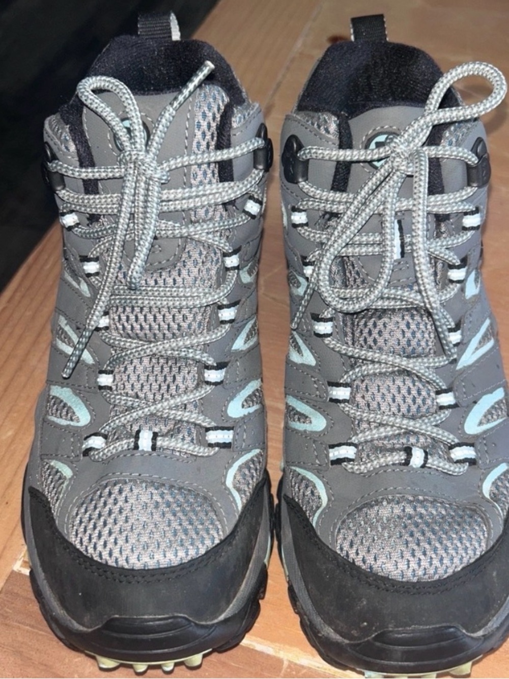 Merrell Women's Gray Hiking Shoes with Light Blue Accents